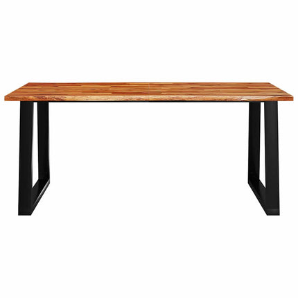 Matbord med levande kant 180x90x75 cm massivt akaciaträ