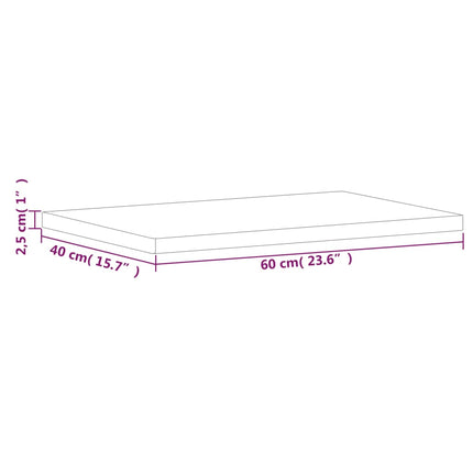 Bordsskiva 60x40x2,5 cm rektangulär massivt bokträ