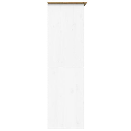 Klädskåp BODO vit och brun 99x53,5x173 cm massiv furu