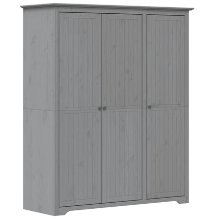 Klädskåp BODO grå 146x53,5x173 cm massiv furu