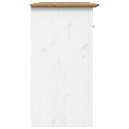 Skänk BODO vit och brun 115,5x44x80 cm massiv furu