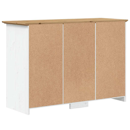 Skänk BODO vit och brun 115,5x44x80 cm massiv furu