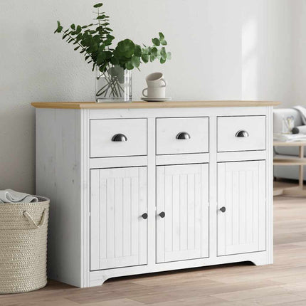 Skänk BODO vit och brun 115,5x44x80 cm massiv furu