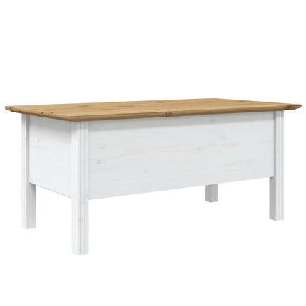 Soffbord BODO vit och brun 100x55x46 cm massiv furu
