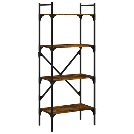 Bokhylla 4 hyllplan rökig ek 56x31,5x138,5 cm konstruerat trä