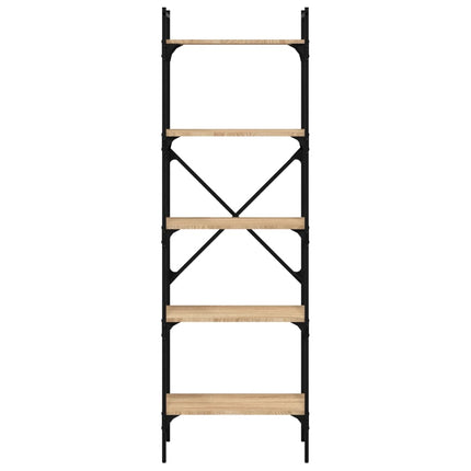 Bokhylla 5 hyllplan sonoma-ek 56x31,5x174 cm konstruerat trä