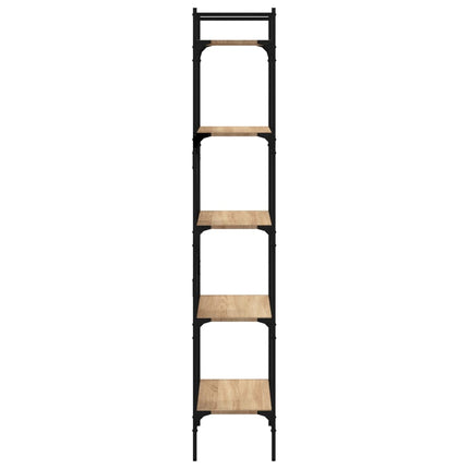 Bokhylla 5 hyllplan sonoma-ek 56x31,5x174 cm konstruerat trä