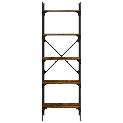 Bokhylla 5 hyllplan rökig ek 56x31,5x174 cm konstruerat trä