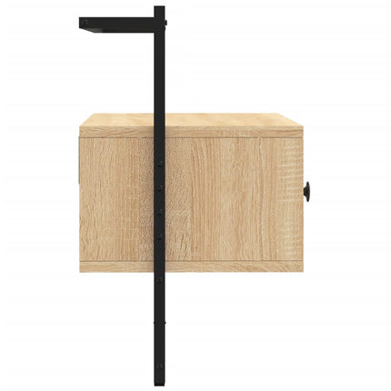 Väggmonterad tv-bänk sonoma-ek 60,5x30x51 cm konstruerat trä