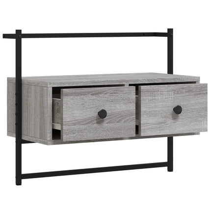 Väggmonterad tv-bänk grå sonoma 60,5x30x51 cm konstruerat trä
