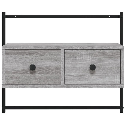 Väggmonterad tv-bänk grå sonoma 60,5x30x51 cm konstruerat trä