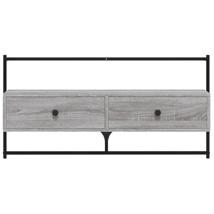Väggmonterad tv-bänk grå sonoma 100,5x30x51 cm konstruerat trä