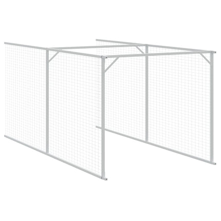 Hundkoja med tak antracit 117x405x123 cm galvaniserat stål