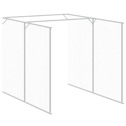 Hundkoja med gård antracit 165x455x181 cm galvaniserat stål