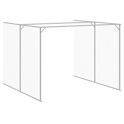 Hundkoja med gård antracit 214x1273x181 cm galvaniserat stål