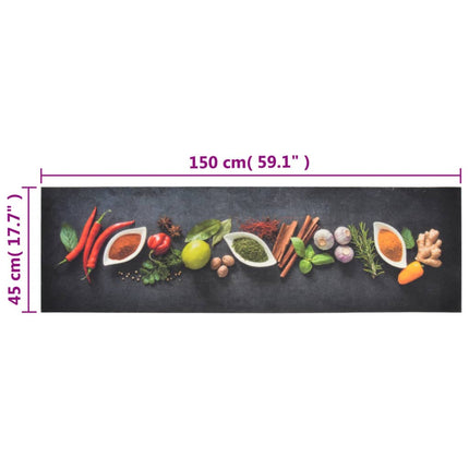 Köksmatta maskintvättbar kryddor 45x150 cm sammet