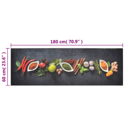 Köksmatta maskintvättbar kryddor 60x180 cm sammet