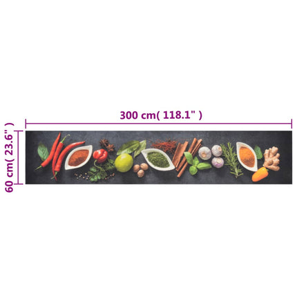 Köksmatta maskintvättbar kryddor 60x300 cm sammet