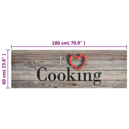 Köksmatta maskintvättbar cooking grå 60x180 cm sammet