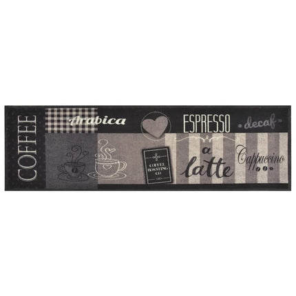 Köksmatta maskintvättbar kaffe svart 45x150 cm sammet