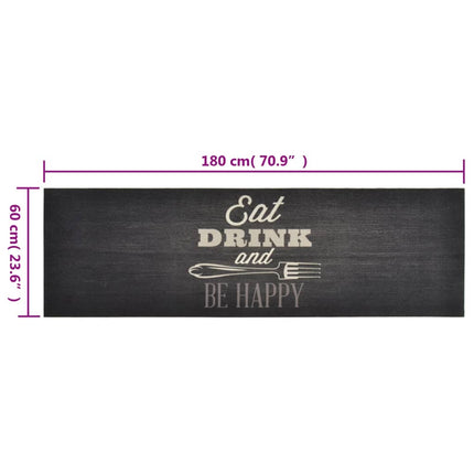 Köksmatta maskintvättbar kök svart 60x180 cm sammet