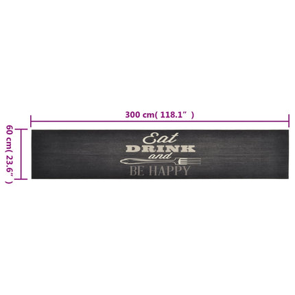 Köksmatta maskintvättbar kök svart 60x300 cm sammet