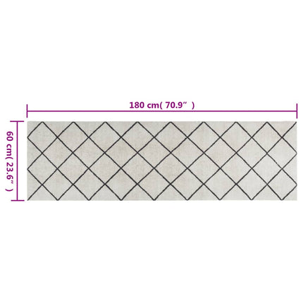 Köksmatta maskintvättbar kvadratrutig 60x180 cm sammet