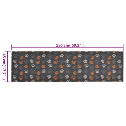 Köksmatta maskintvättbar tassar 45x150 cm sammet