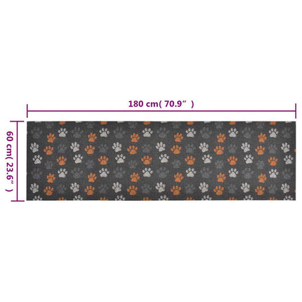 Köksmatta maskintvättbar tassar 60x180 cm sammet