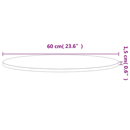 Bordsskiva Ø60x1,5 cm rund massivt bokträ
