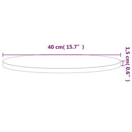 Bordsskiva Ø40x1,5 cm rund massivt bokträ
