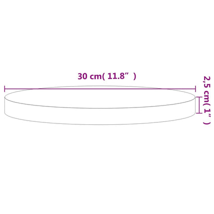 Bordsskiva Ø30x2,5 cm rund massivt bokträ