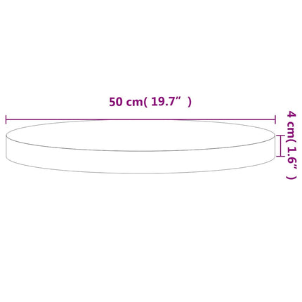 Bordsskiva Ø50x4 cm rund massivt bokträ