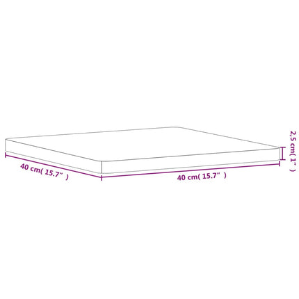 Bordsskiva 40x40x2,5 cm fyrkantig massivt bokträ