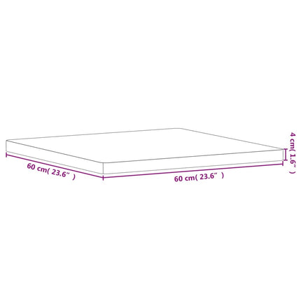 Bordsskiva 60x60x4 cm fyrkantig massivt bokträ