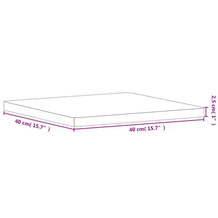 Bordsskiva 40x40x2,5 cm fyrkantig massivt bokträ