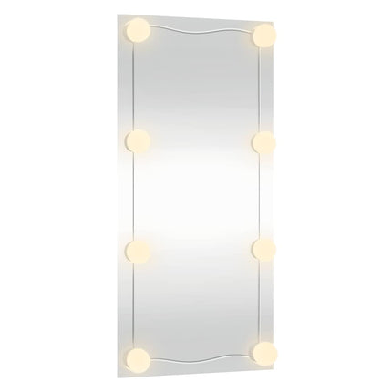 Väggspegel med LED-belysning 30x60 cm glas rektangulär