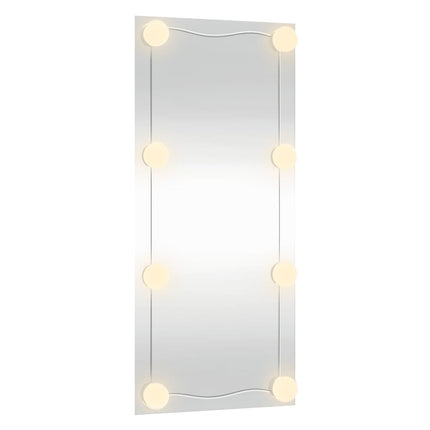 Väggspegel med LED-belysning 30x80 cm glas rektangulär
