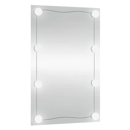 Väggspegel med LED-belysning 40x60 cm glas rektangulär