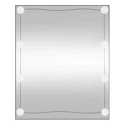 Väggspegel med LED-belysning 50x60 cm glas rektangulär