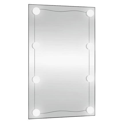 Väggspegel med LED-belysning 50x80 cm glas rektangulär