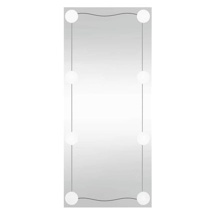 Väggspegel med LED-belysning 50x100 cm glas rektangulär