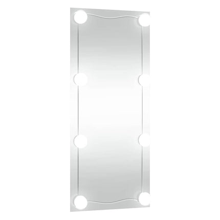 Väggspegel med LED-belysning 50x100 cm glas rektangulär