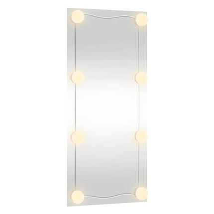 Väggspegel med LED-belysning 50x100 cm glas rektangulär
