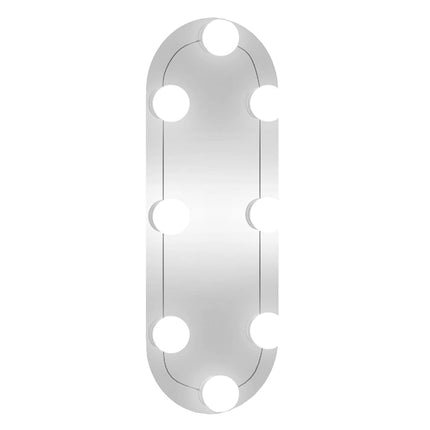 Väggspegel med LED-belysning 15x40 cm glas oval