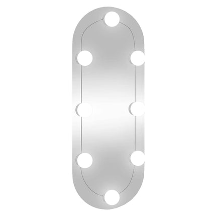 Väggspegel med LED-belysning 20x50 cm glas oval