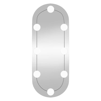 Väggspegel med LED-belysning 20x50 cm glas oval