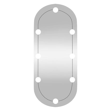 Väggspegel med LED-belysning 30x70 cm glas oval