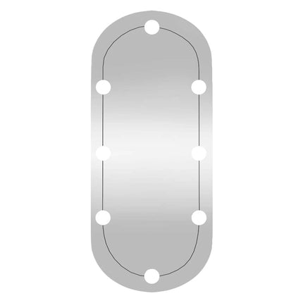 Väggspegel med LED-belysning 35x80 cm glas oval