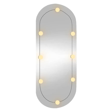 Väggspegel med LED-belysning 40x90 cm glas oval